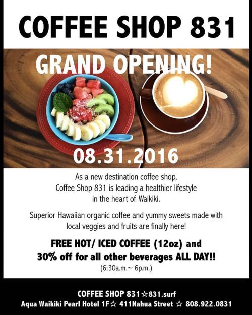 Coffee shop 831　オープン！